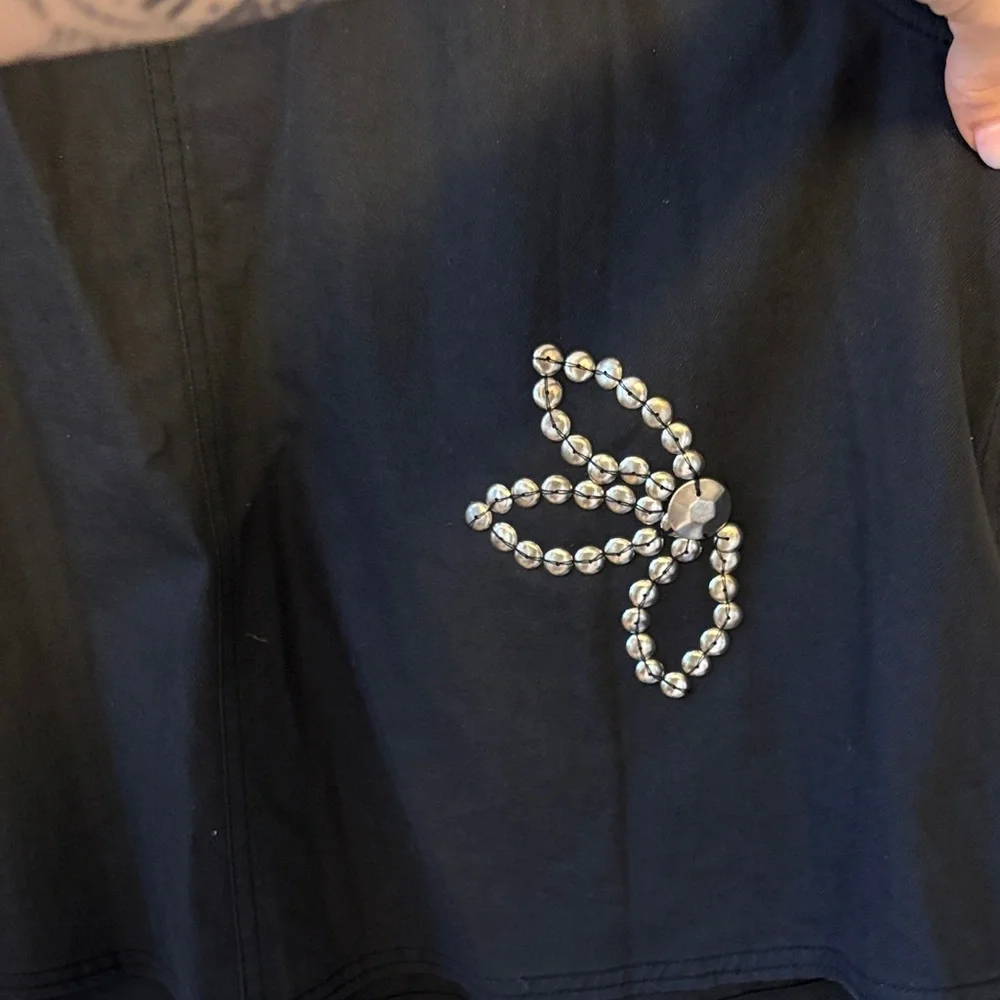 Free People Black Pearl Embellished Blouse - Picture 8 of 13